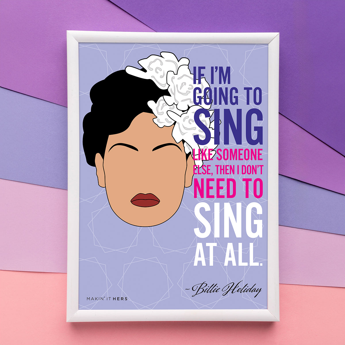 Billie Holiday Poster, In picture frame