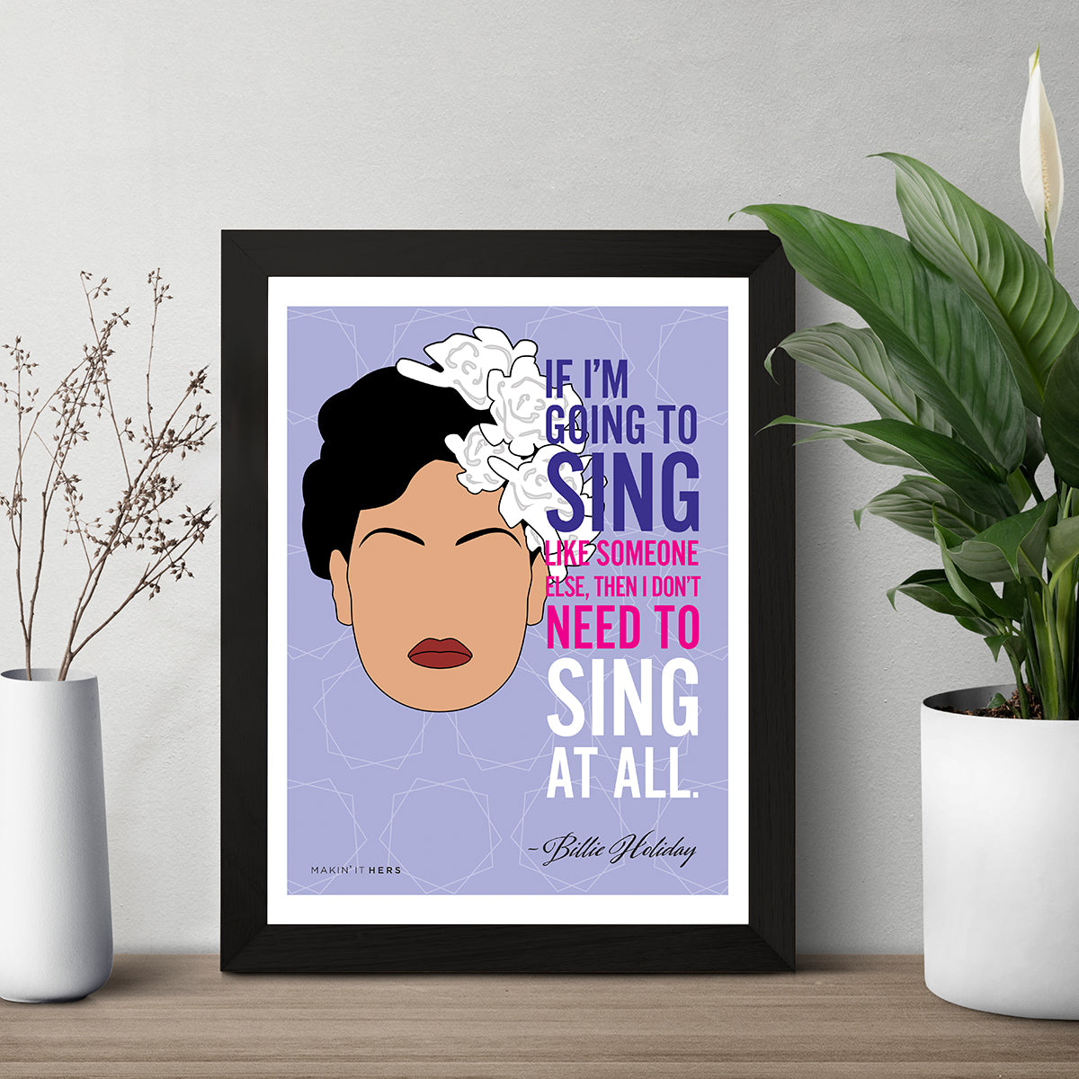 Billie Holiday Poster, In frame
