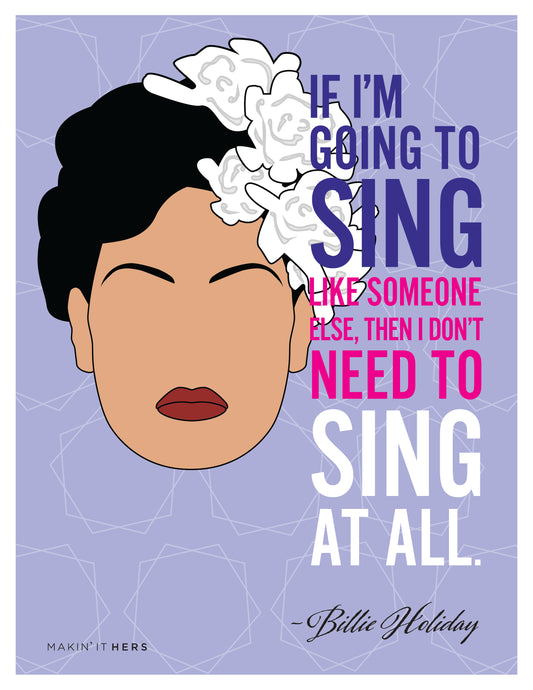 Billie Holiday Poster, Front side