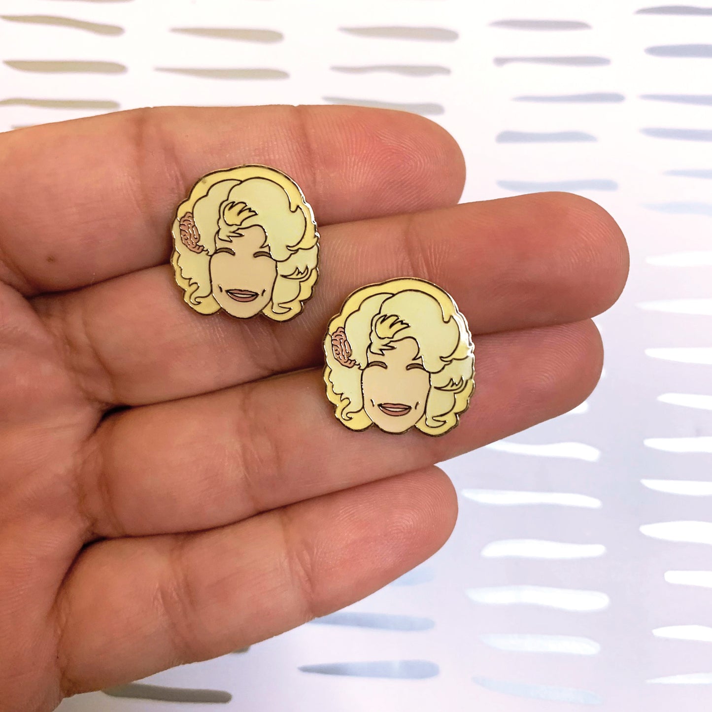 Dolly Parton Earrings, In hand