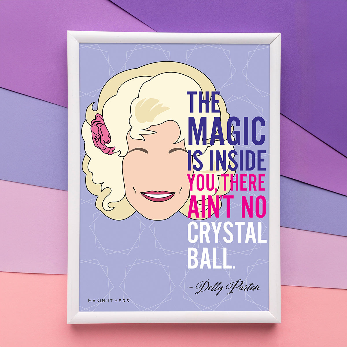 Dolly Parton Poster, In picture frame