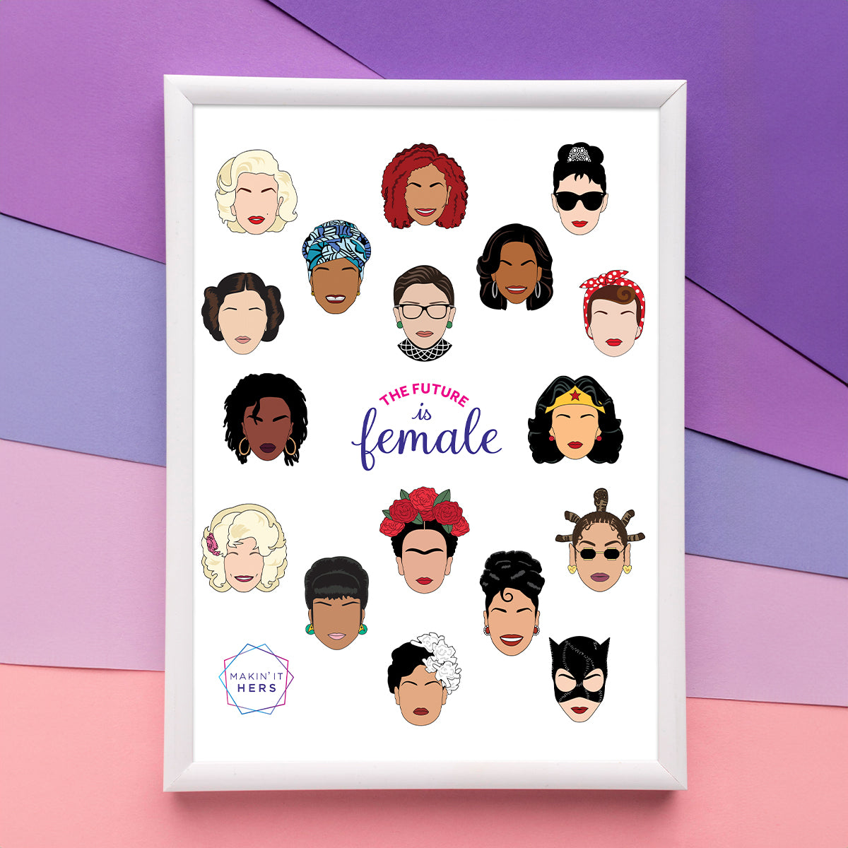 The Future Is Female Poster, In white frame