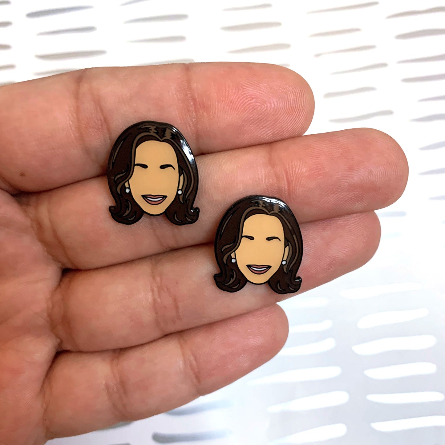 Kamala Harris Earrings, In Hand