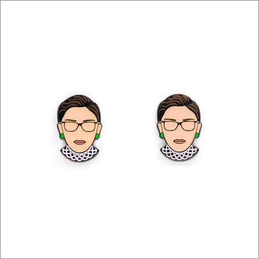 Ruth Bader Ginsburg Earrings, Front side