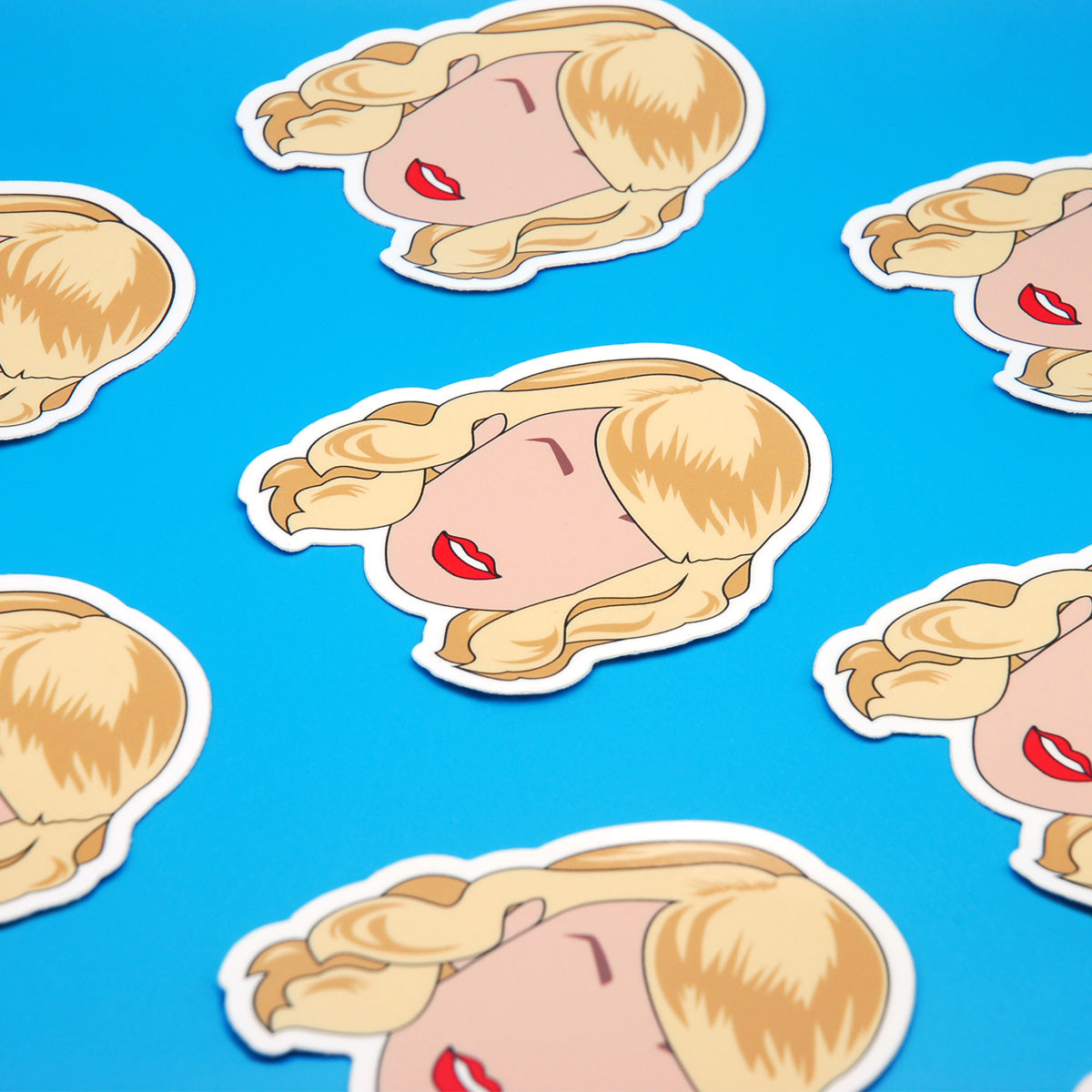 Taylor Swift Vinyl Stickers, On blue background