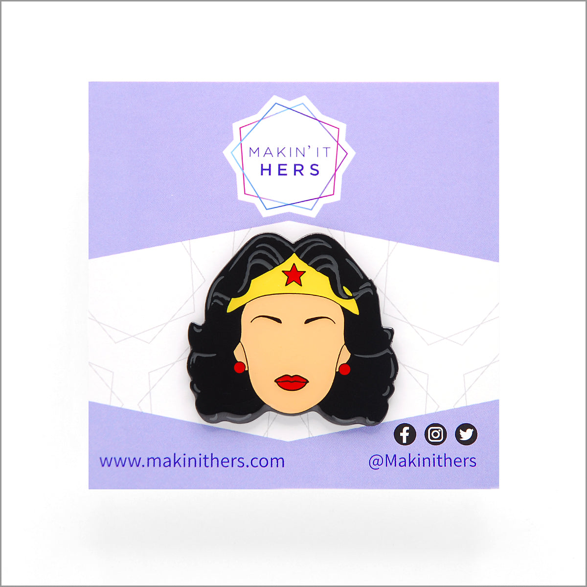 Wonder Woman Lapel Pin, On backing card