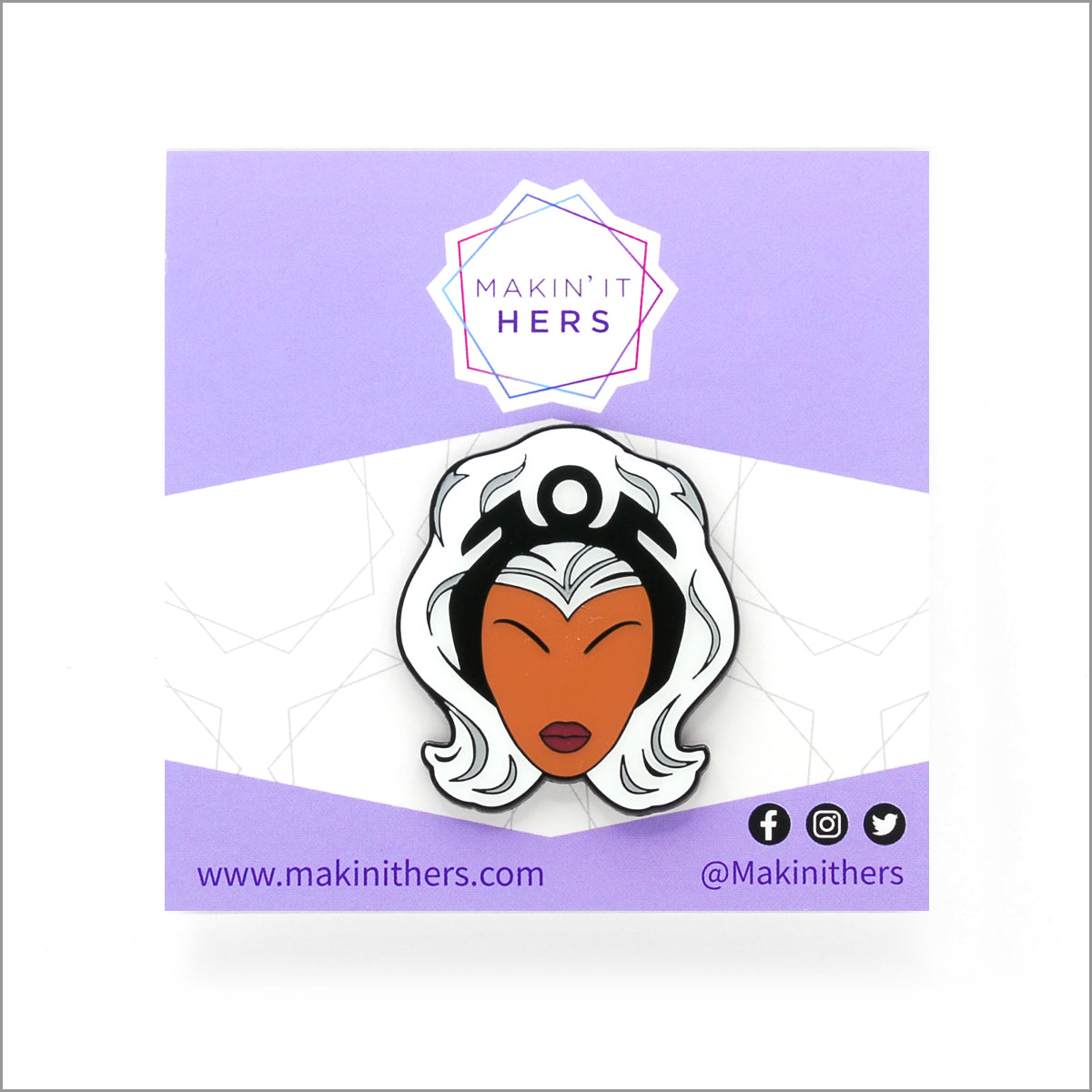 X-Men Storm Lapel Pin, On backing card