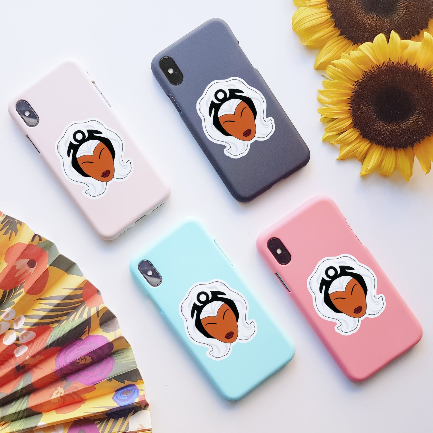 X-Men Storm Vinyl Sticker, On back of phone cases