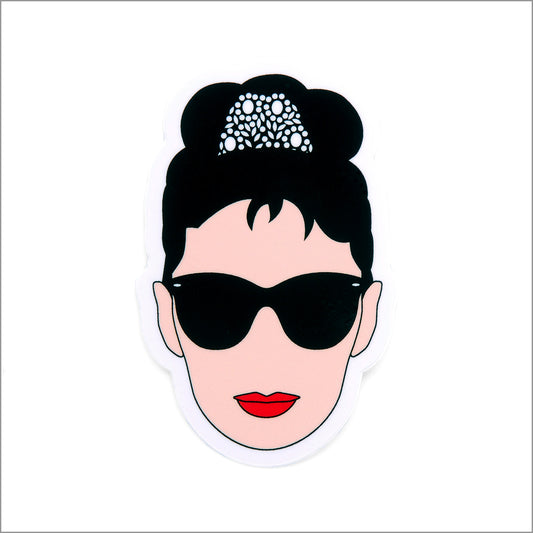 Audrey Hepburn Breakfast at Tiffanys Vinyl Sticker, Front side