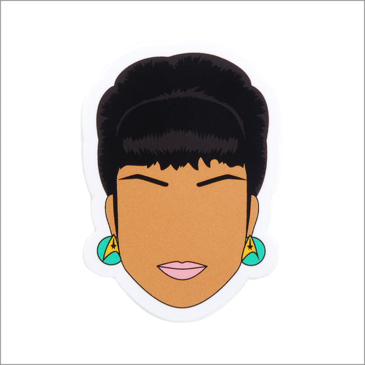 Star Trek Lieutenant Uhura Vinyl Sticker, Front side