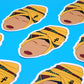 Erykah Badu Vinyl Stickers, On blue background