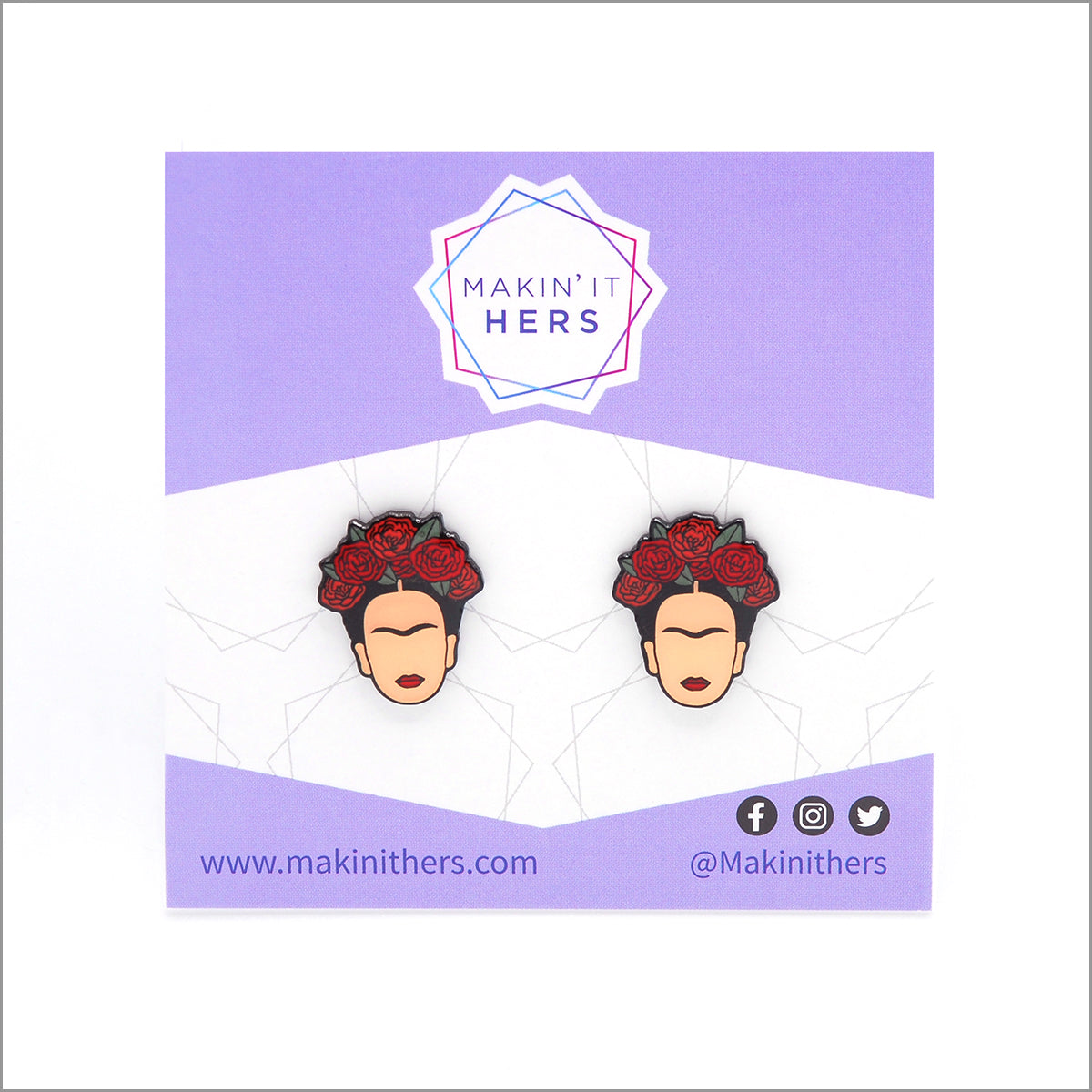Frida Kahlo Earrings, On backing card