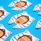 Ahsoka Tano Vinyl Sticker, On blue background