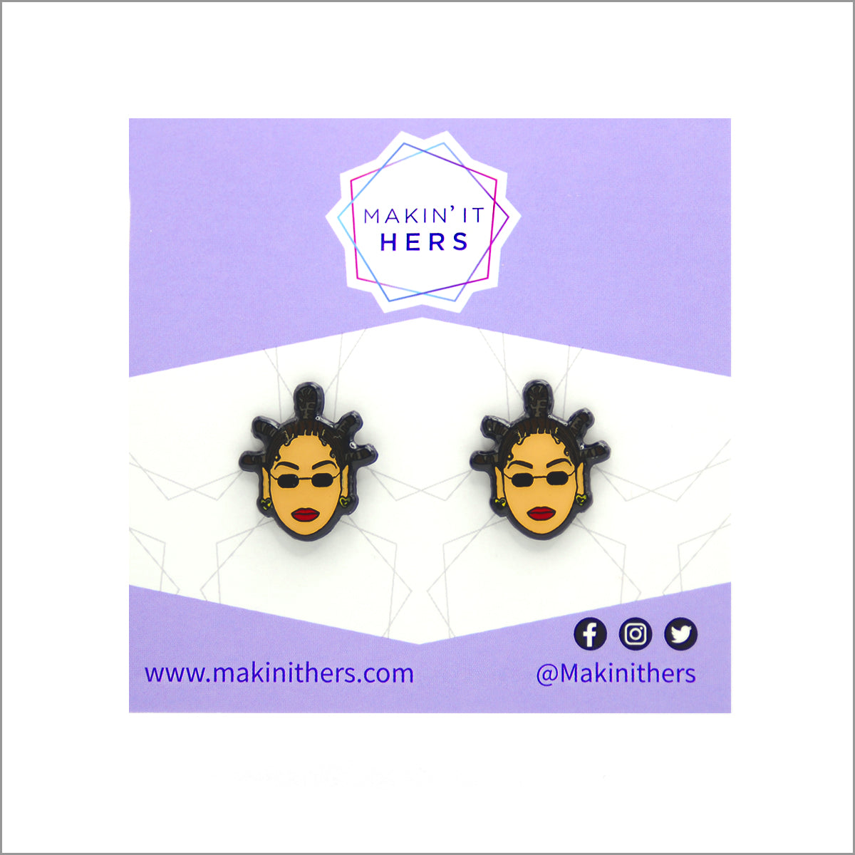 Queen Beyonce Earrings, On backing card