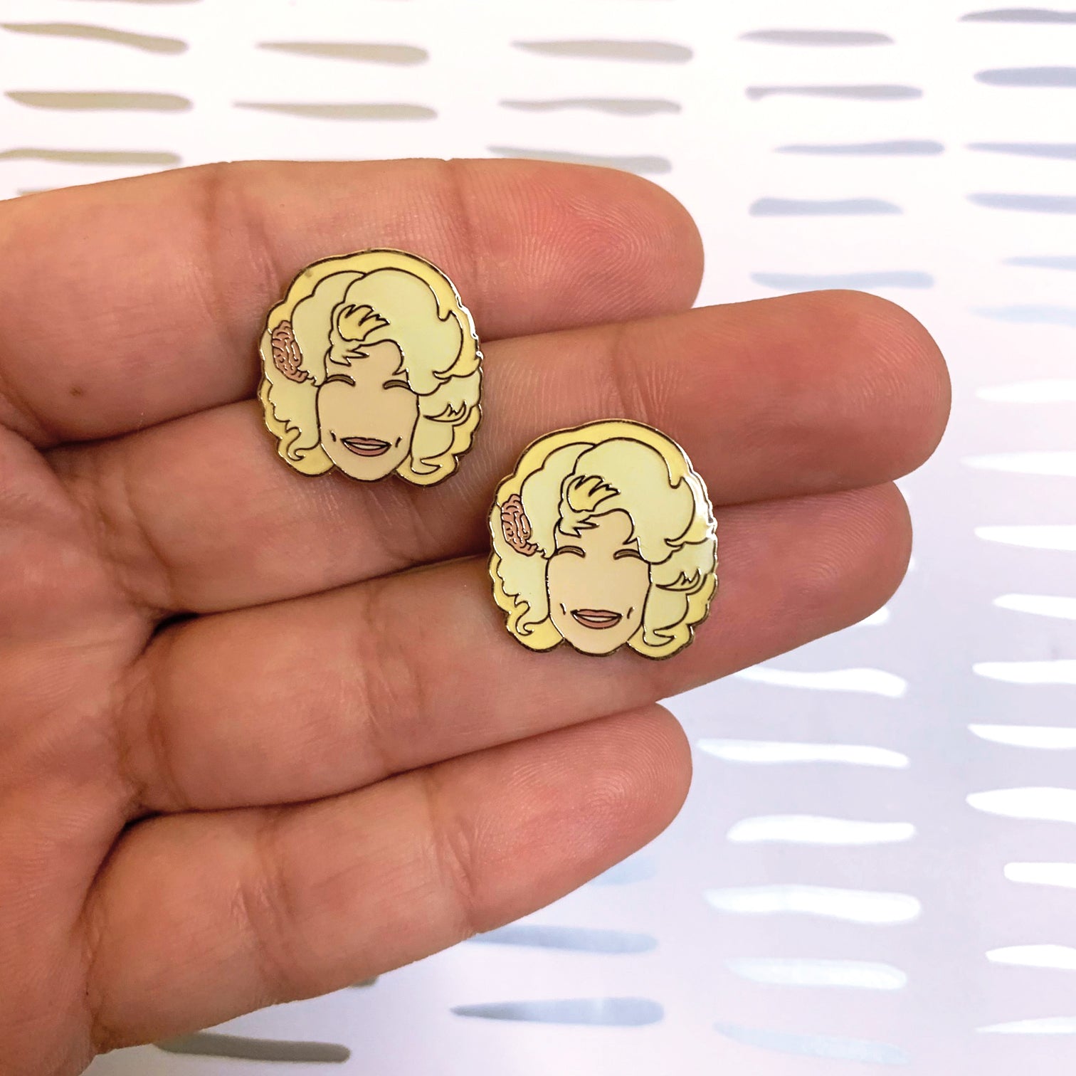 Dolly Parton Earrings, In hand
