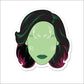 Guardians of the Galaxy Gamora vinyl sticker, front side