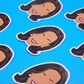 Kamala Harris Vinyl Stickers, On blue background