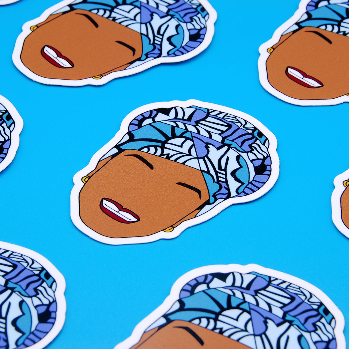Maya Angelou Vinyl Sticker, On blue background