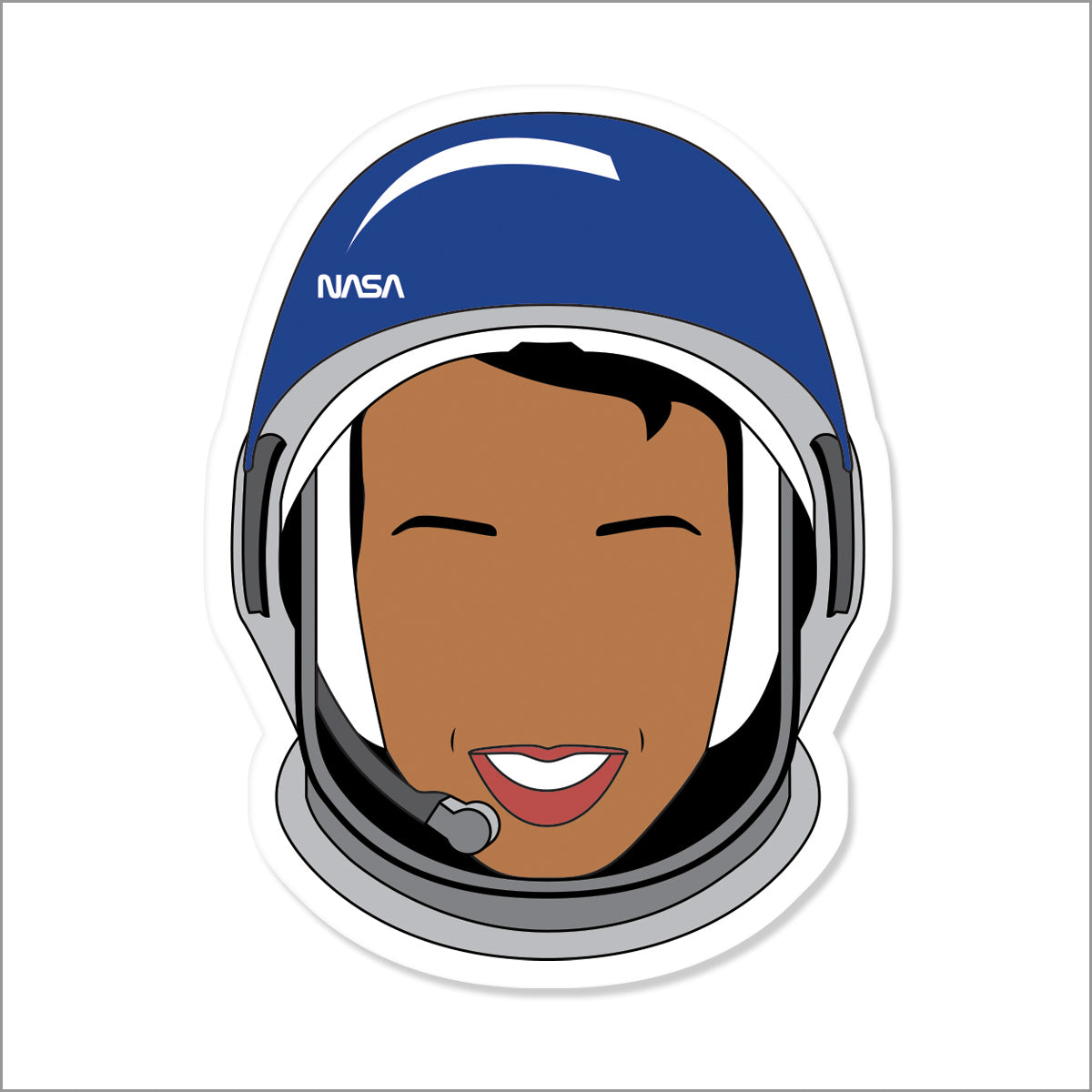 Mae Jemison vinyl sticker, front side