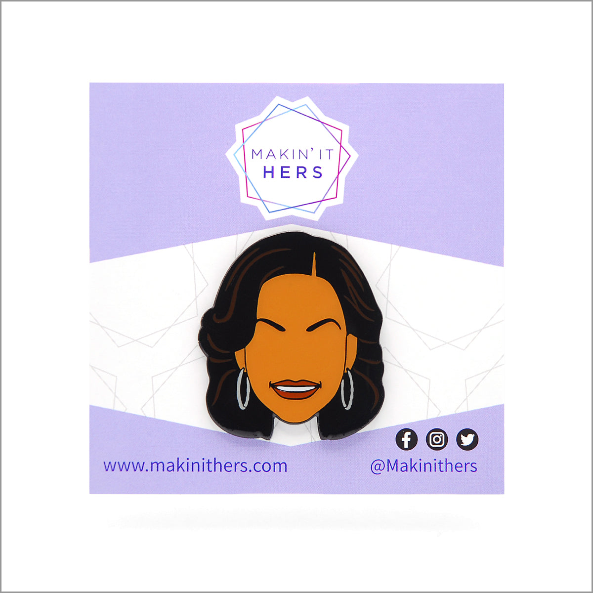 Michelle Obama Lapel Pin, On backing card