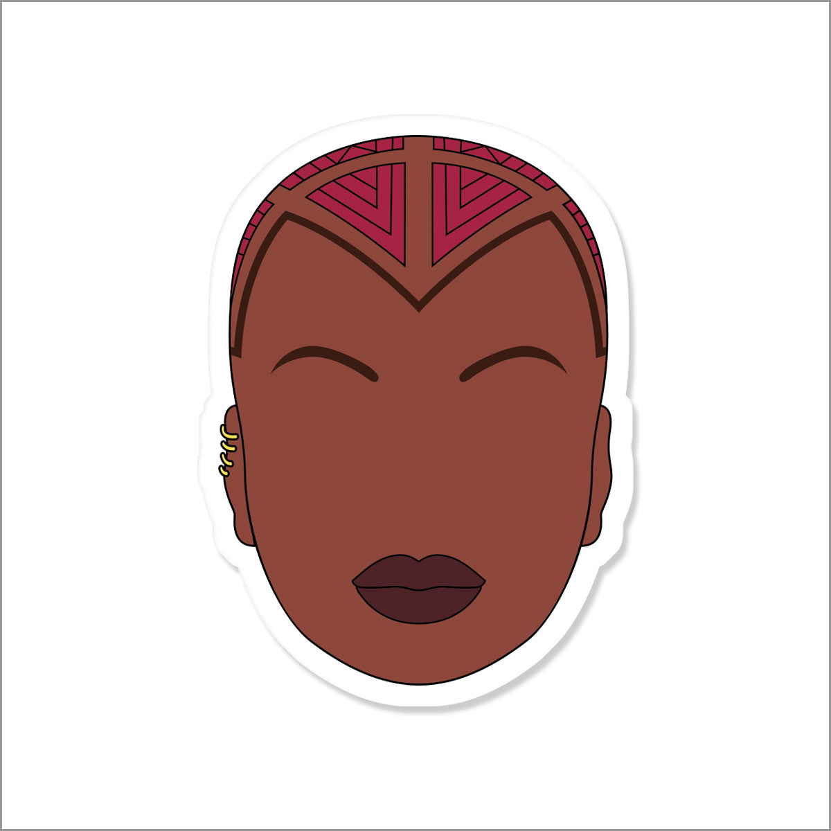 General Okoye vinyl sticker, front side