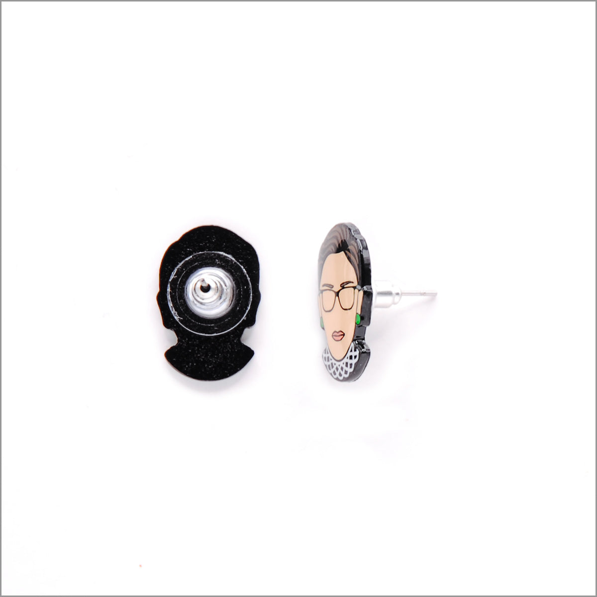 Ruth Bader Ginsburg Earrings, Back side