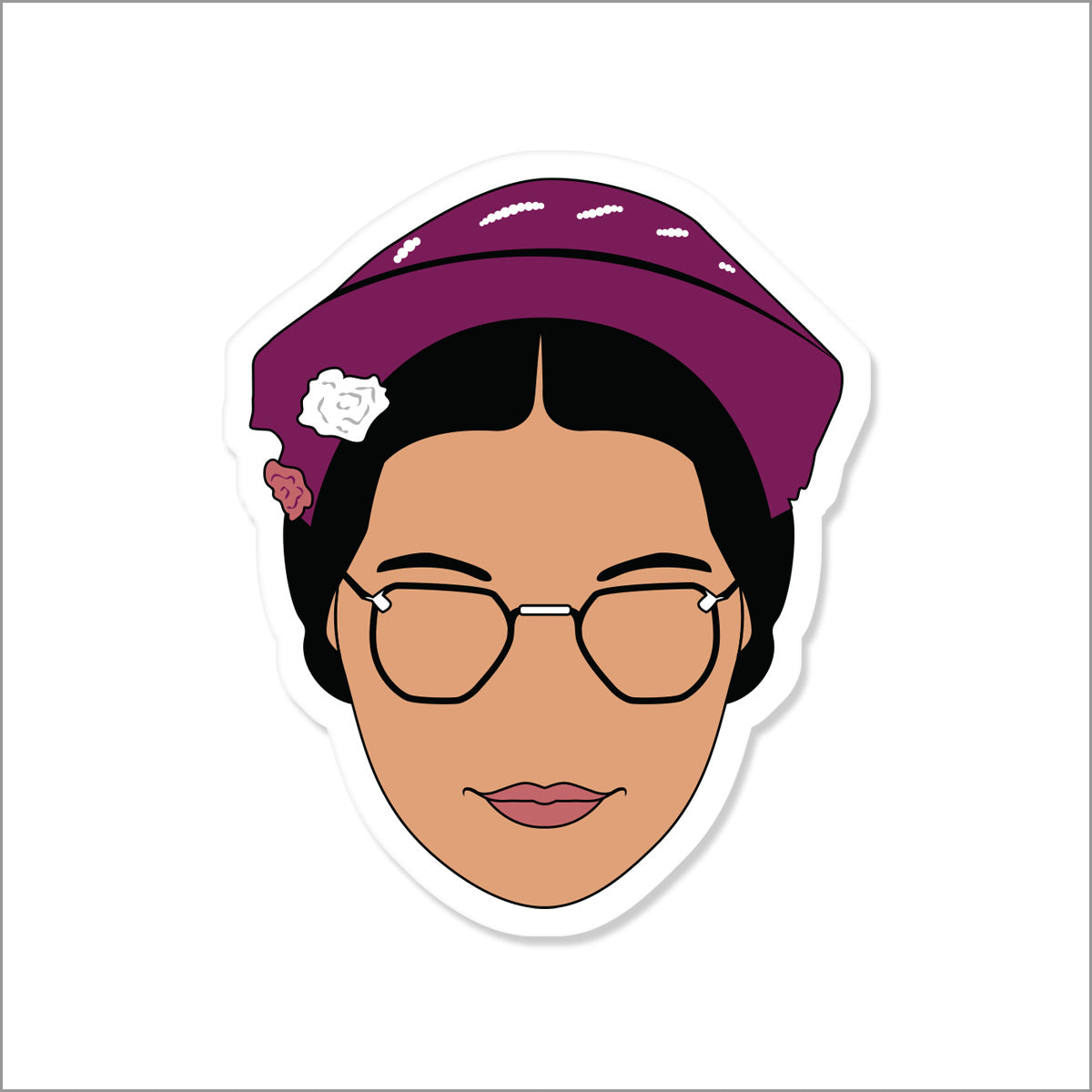 Rosa Parks Vinyl Sticker, front side