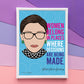 Ruth Bader Ginsburg Poster, In picture frame