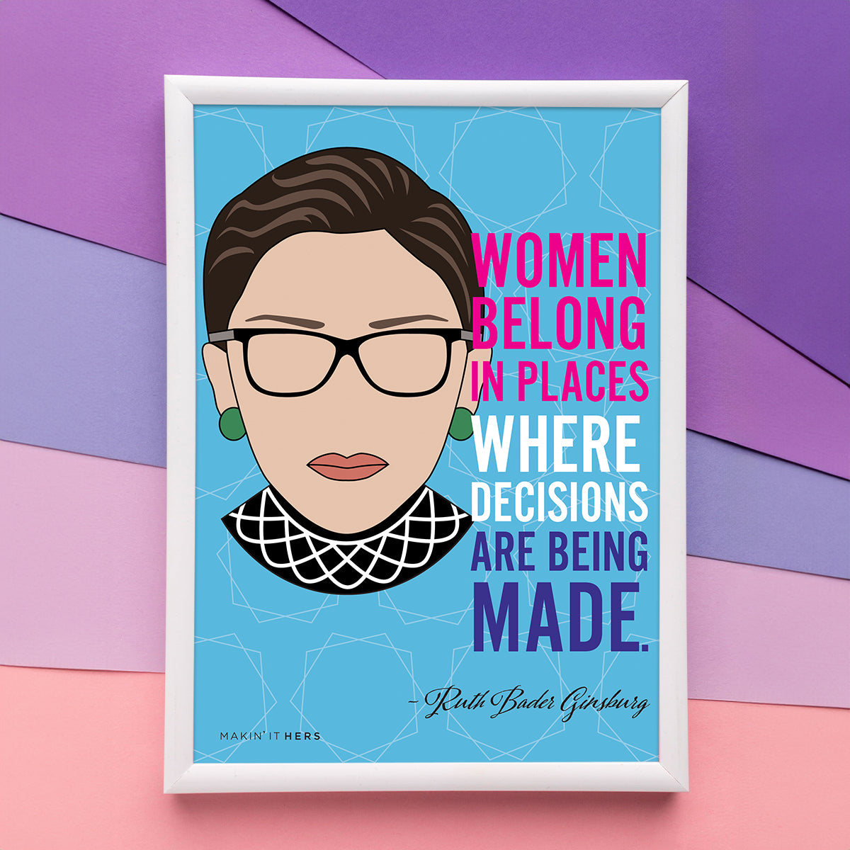 Ruth Bader Ginsburg Poster, In picture frame