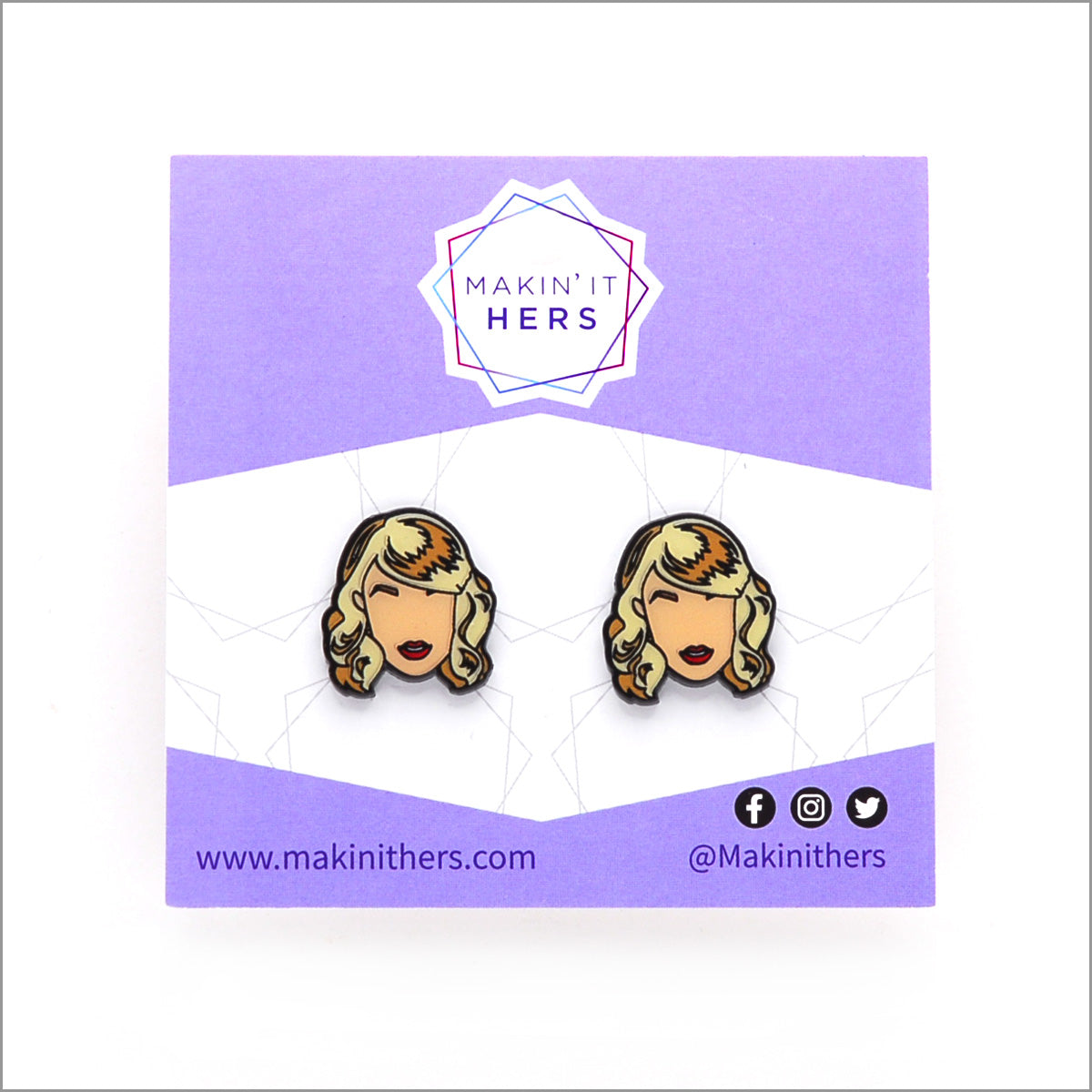 Taylor Swift Earrings, On backing card