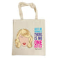 Taylor Swift illustration with a quote on a canvas tote bag