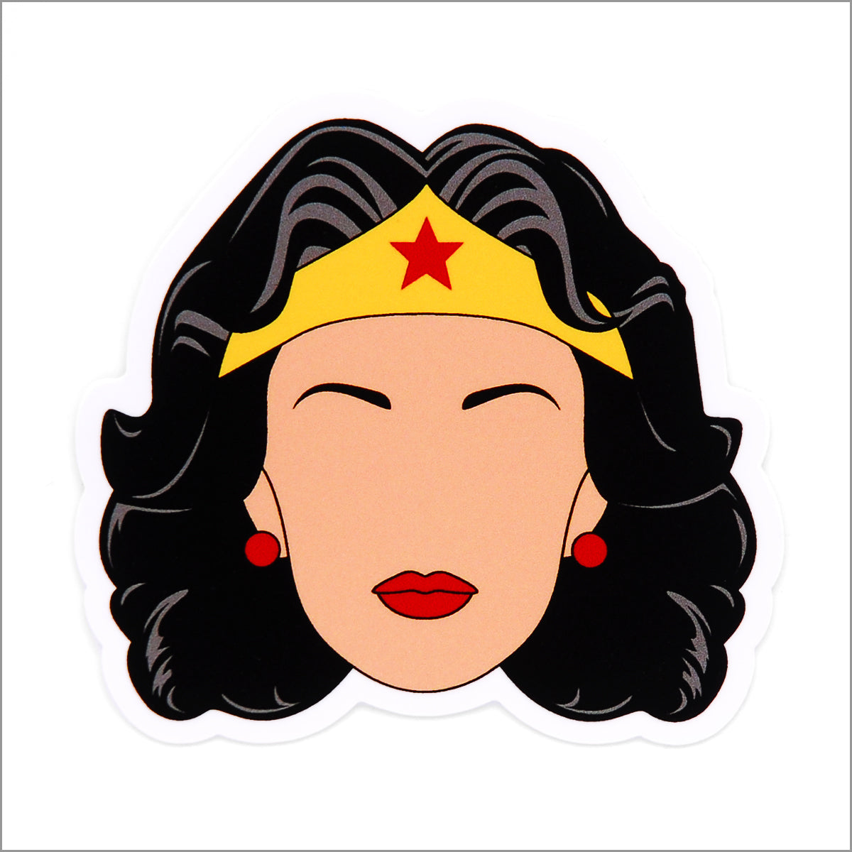 Wonder Woman Vinyl Sticker, Front side