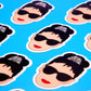 Audrey Hepburn Breakfast at Tiffanys Vinyl Stickers, On blue background