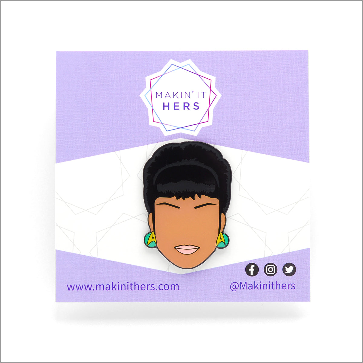 Star Trek Lieutenant Uhura Lapel Pin, On backing card