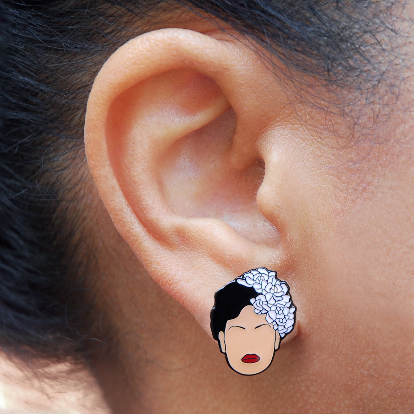 Billie Holiday Earrings, On model