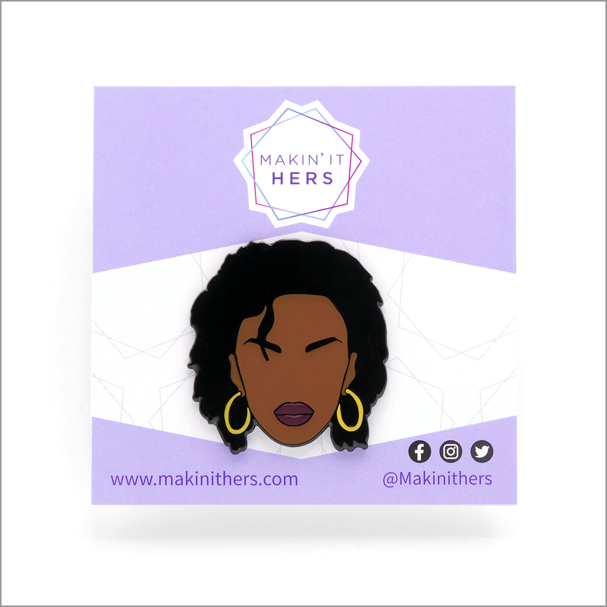 Lauryn Hill Lapel Pin, On backing card