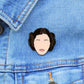 Star Wars Princess Leia Lapel Pin, On jean jacket