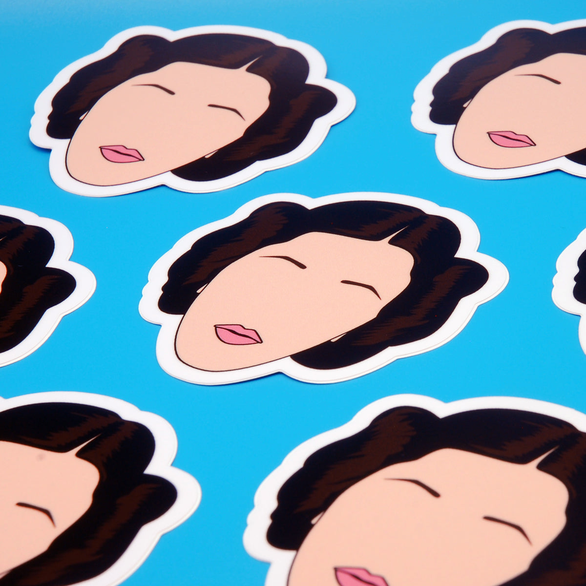 Star Wars Princess Leia Vinyl Stickers, On blue background