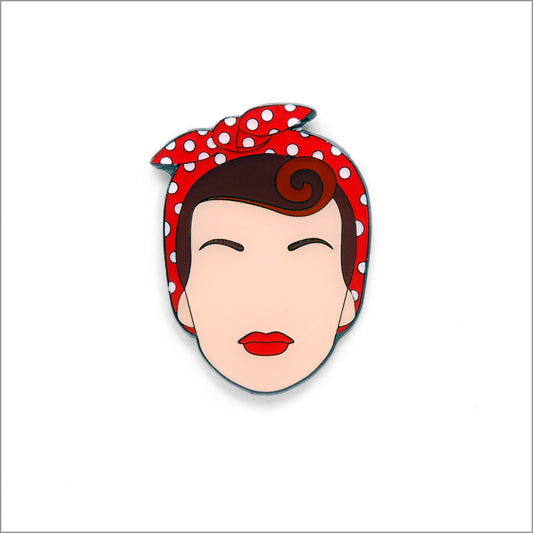 Rosie the Riveter Lapel Pin, Front side