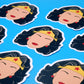 Wonder Woman Vinyl Stickers, On blue background